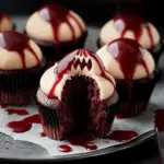 Vampire Bite Halloween Cupcakes