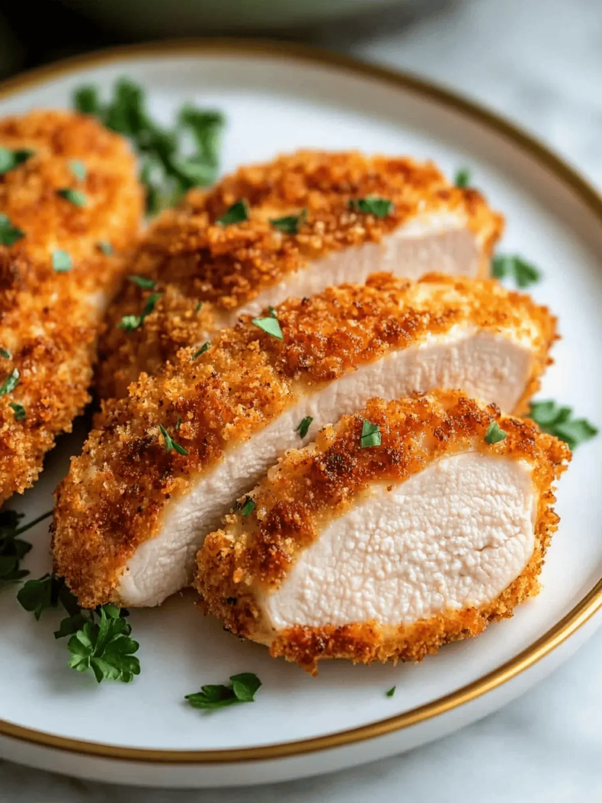 Crispy Panko Parmesan Crusted Chicken Breasts