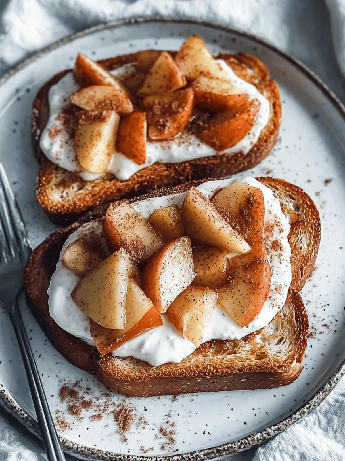 Sautéed Cinnamon Apples and Yogurt Toast