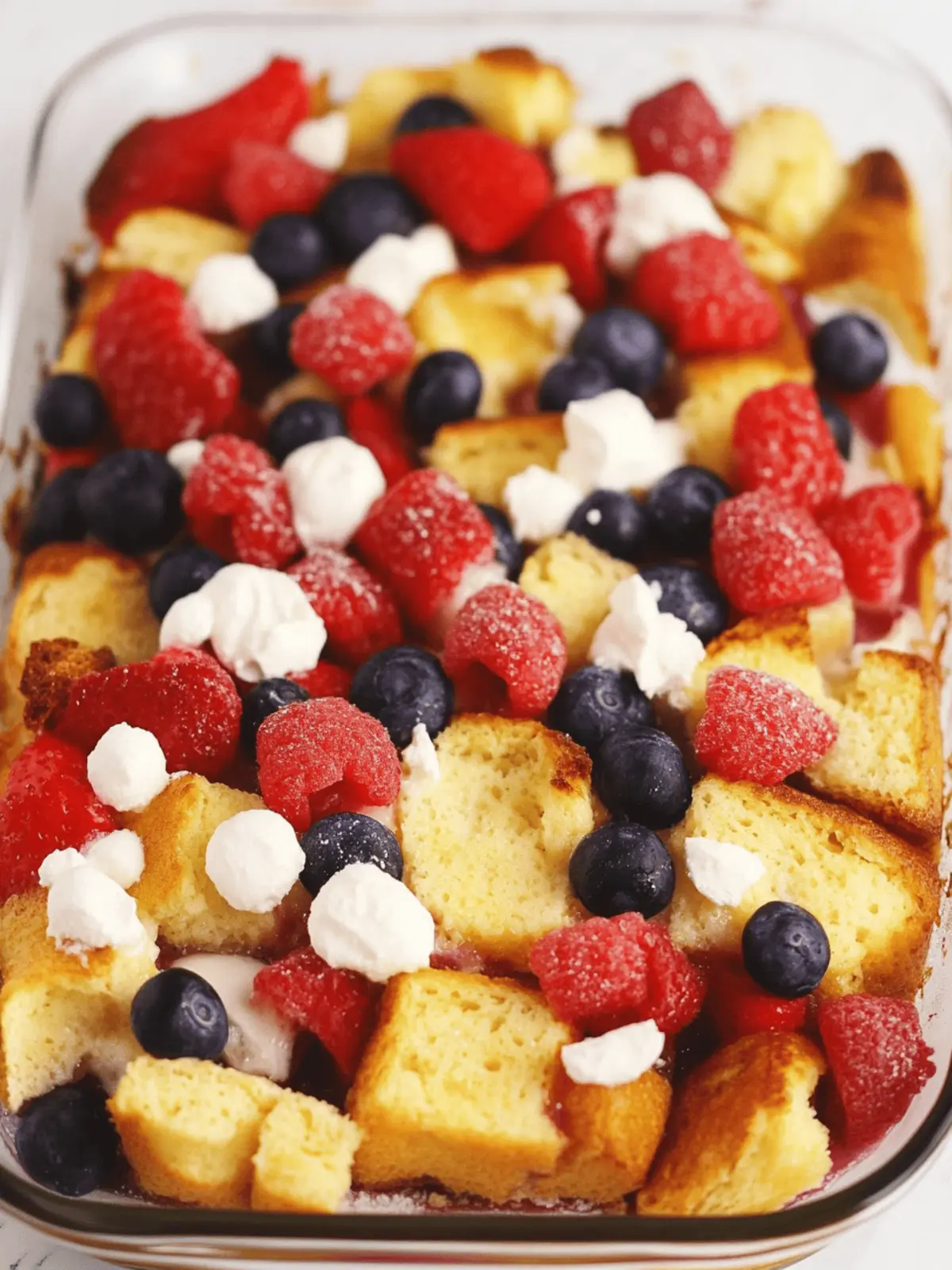 Red White and Blue French Toast Bake
