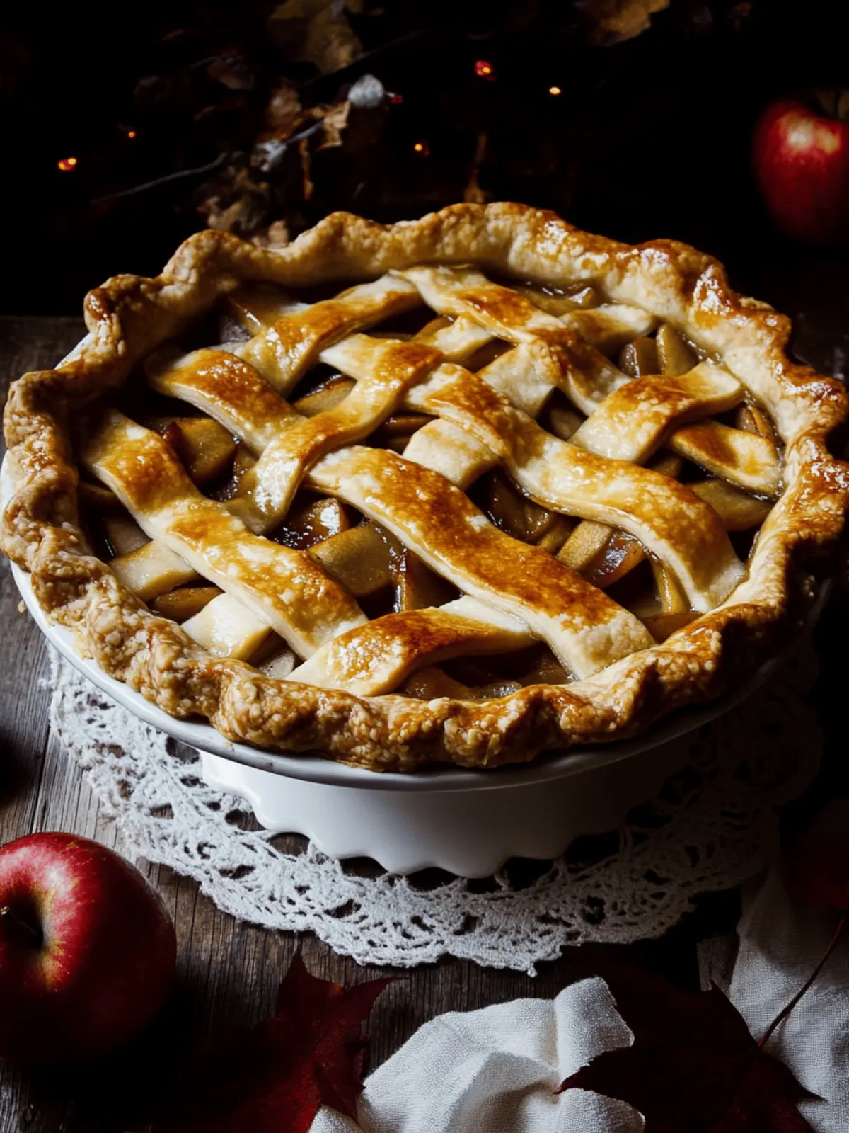 Toffee Apple Pie with Vanilla Custard