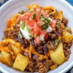 Ground Beef and Potato Taco Bowl