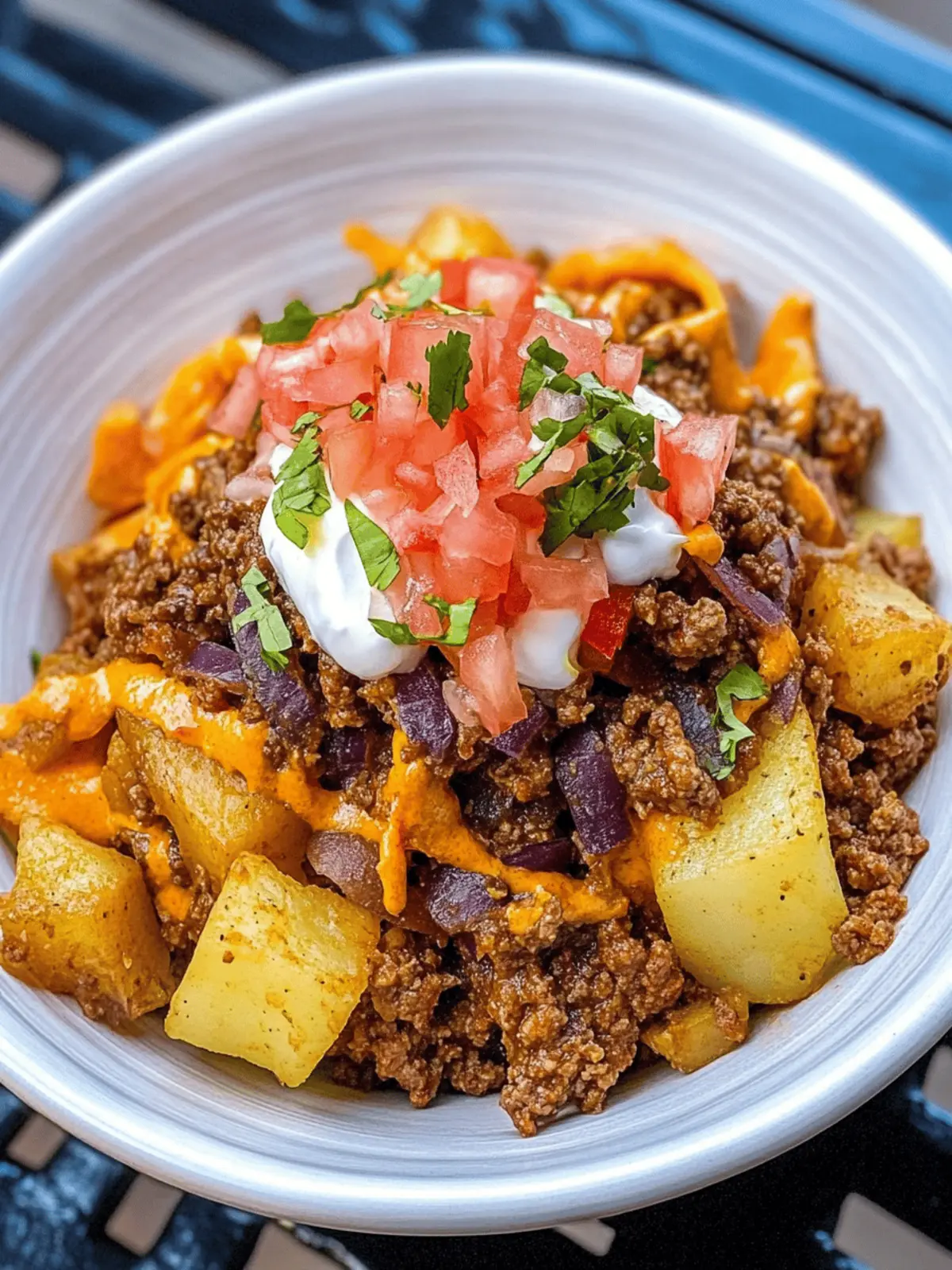 Ground Beef and Potato Taco Bowl