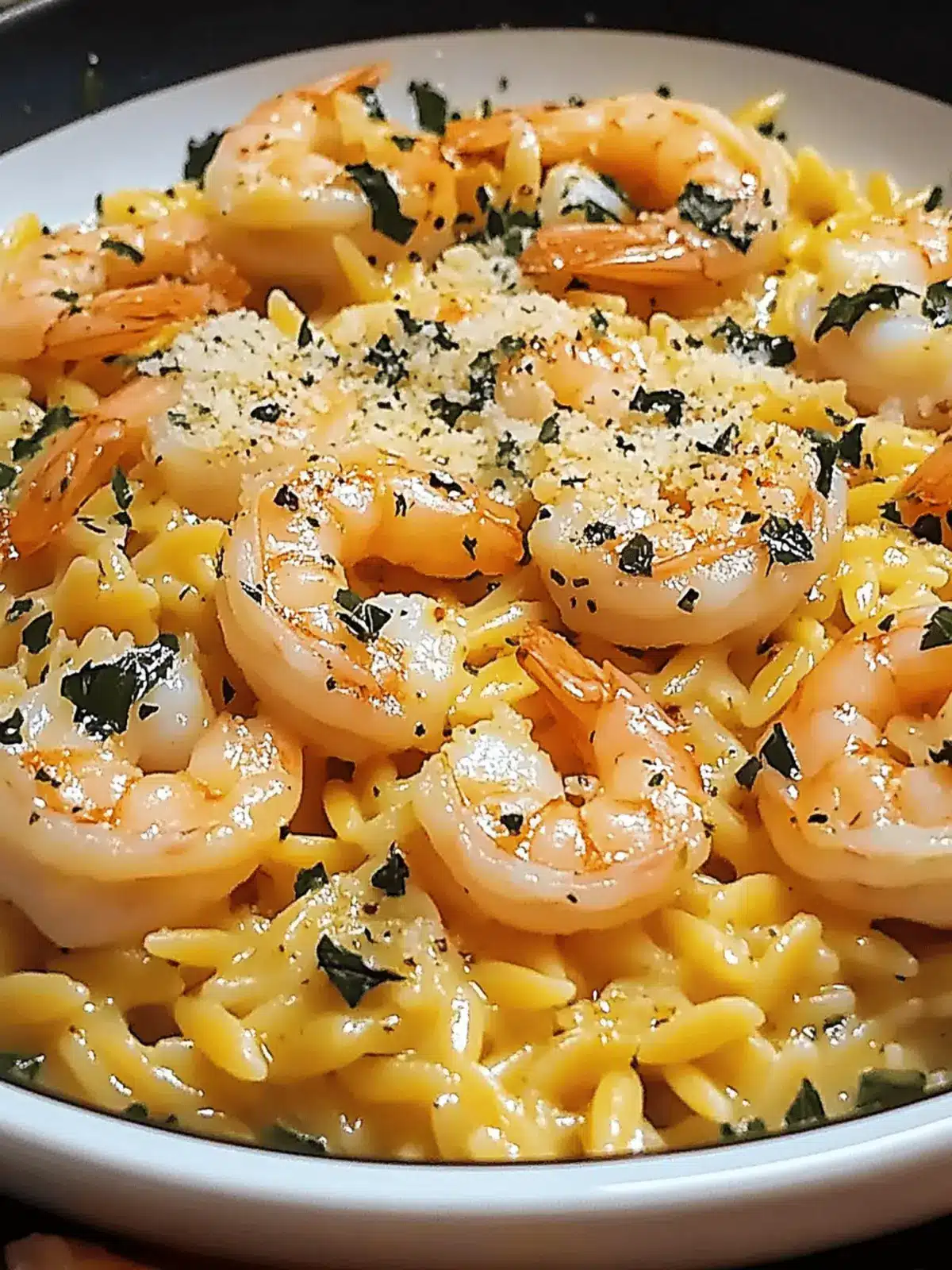 One Pan Parmesan Orzo with Shrimp