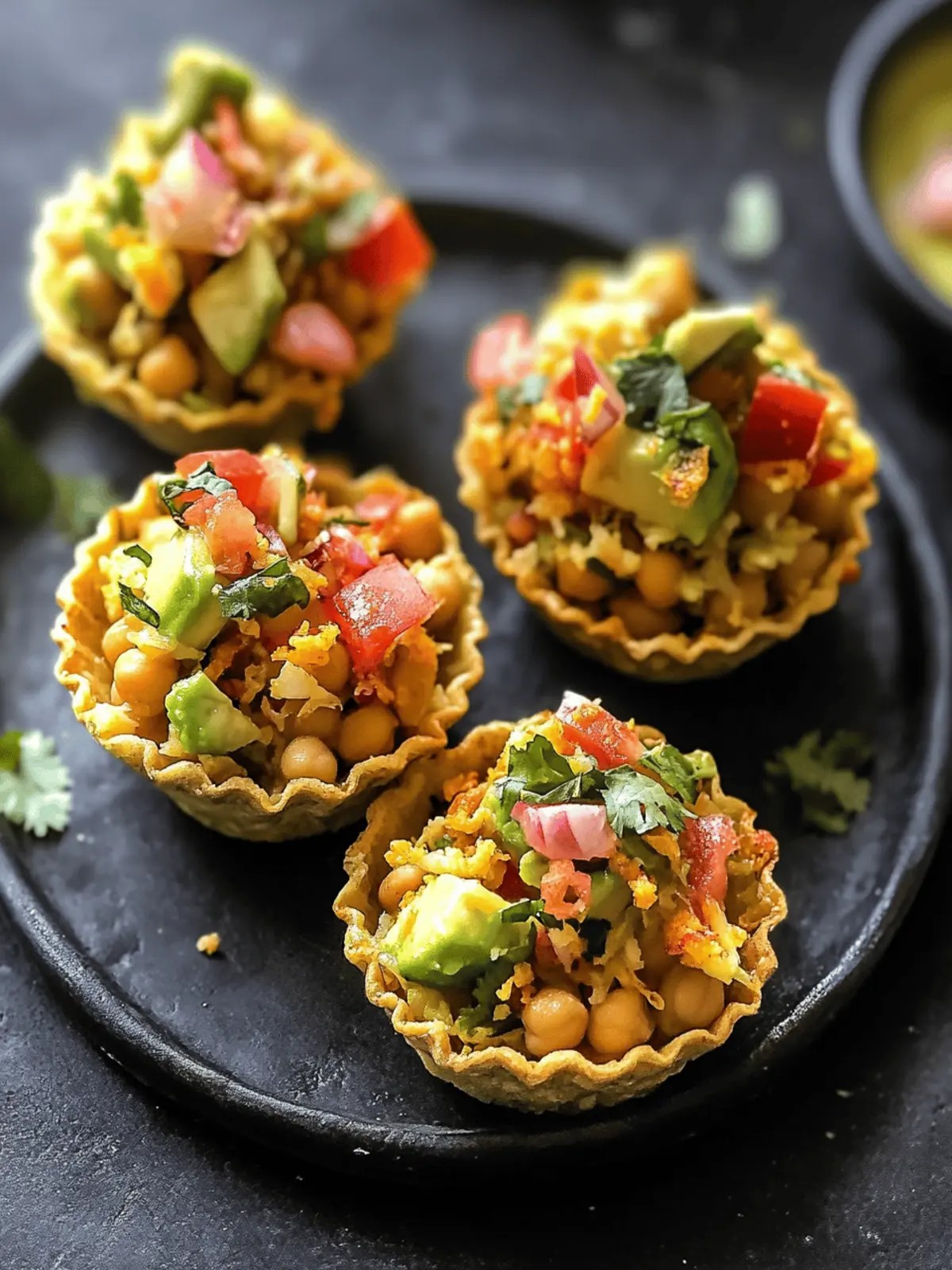 Chickpea Avocado Bhel Cups