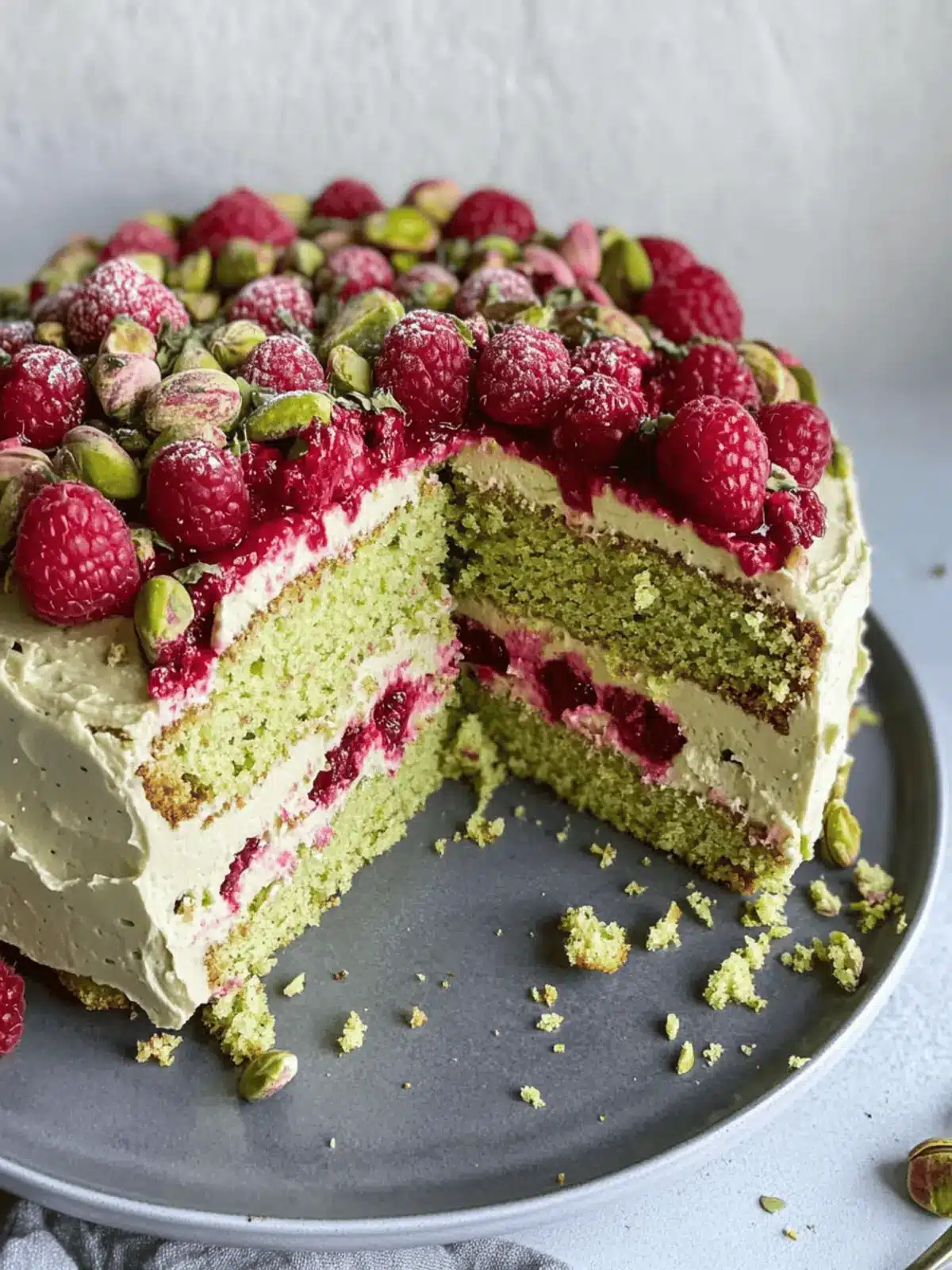 Pistachio Raspberry Cake