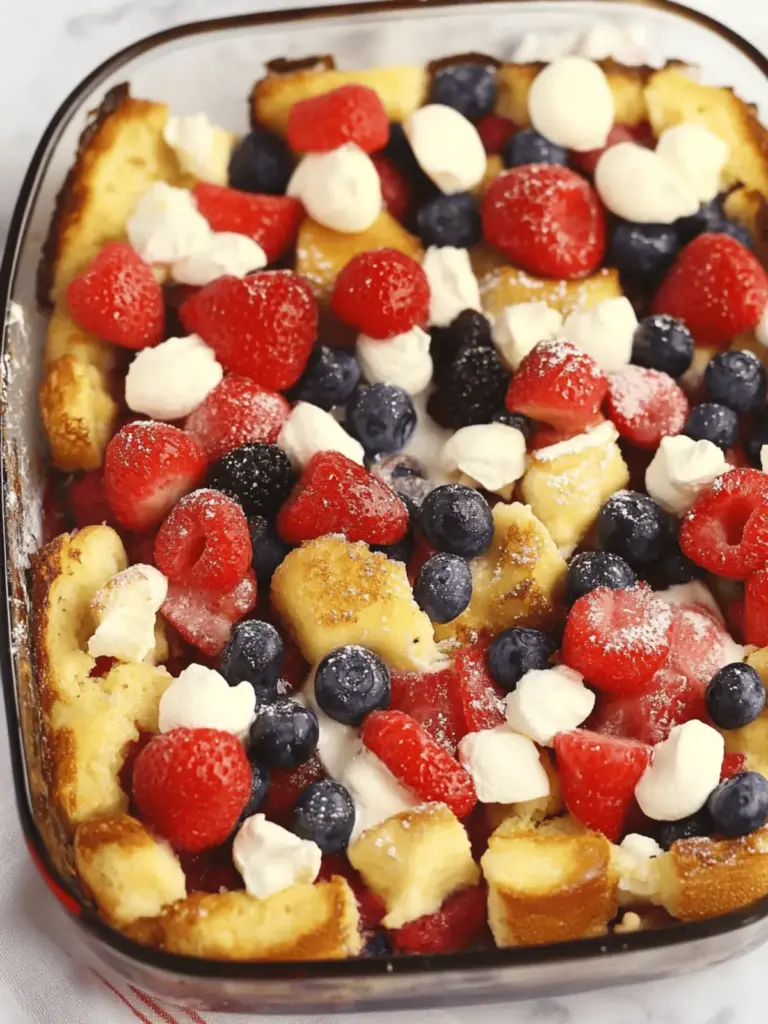 Red White and Blue French Toast Bake