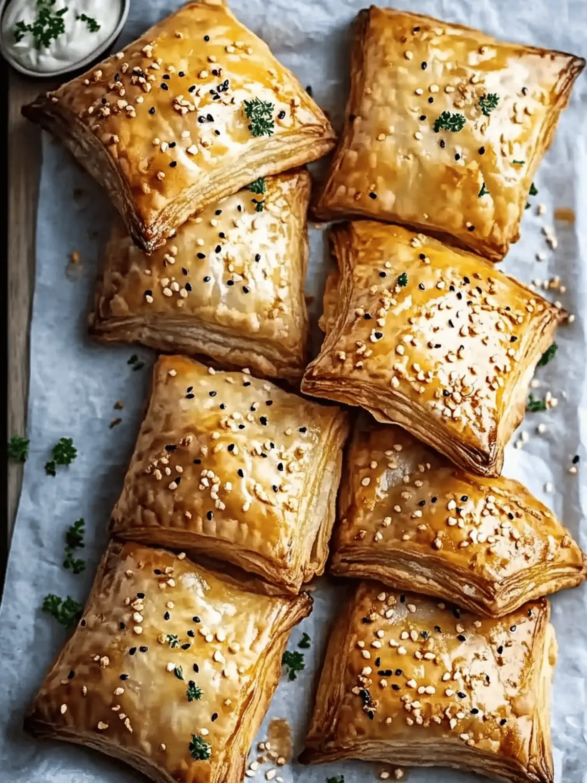 Cheesy Vegan Potato and Onion Puff Pastries