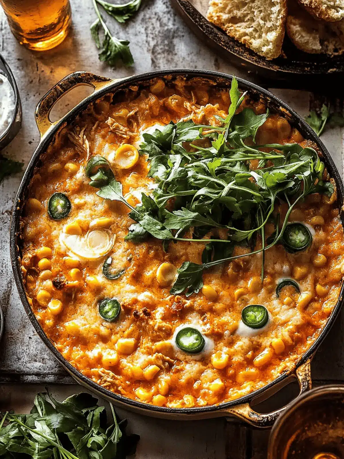 Buffalo Chicken Corn Dip