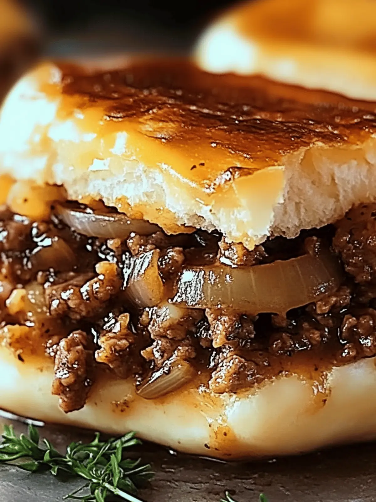 French Onion Beef Sloppy Joes