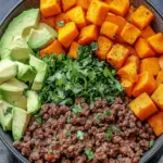 Spicy Ground Beef & Sweet Potato Protein Bowl