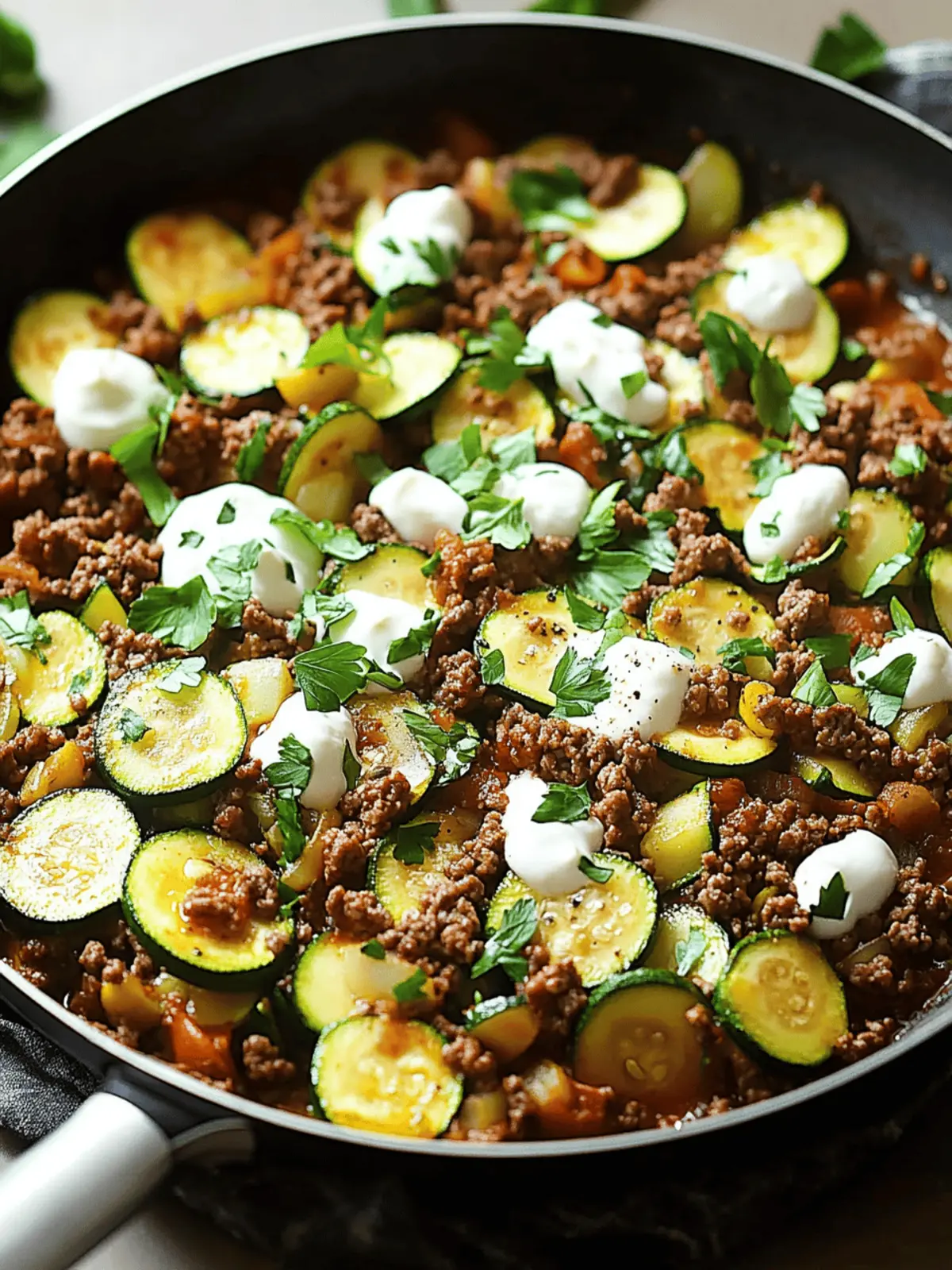 Zucchini and Ground Beef Skillet