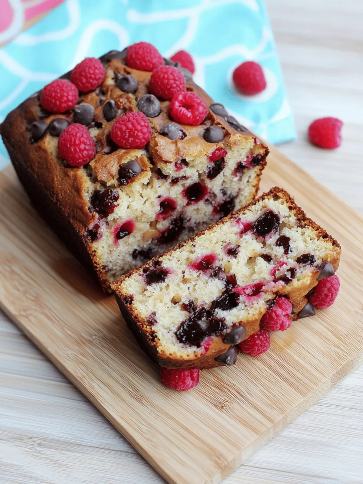 Raspberry Dark Chocolate Banana Bread