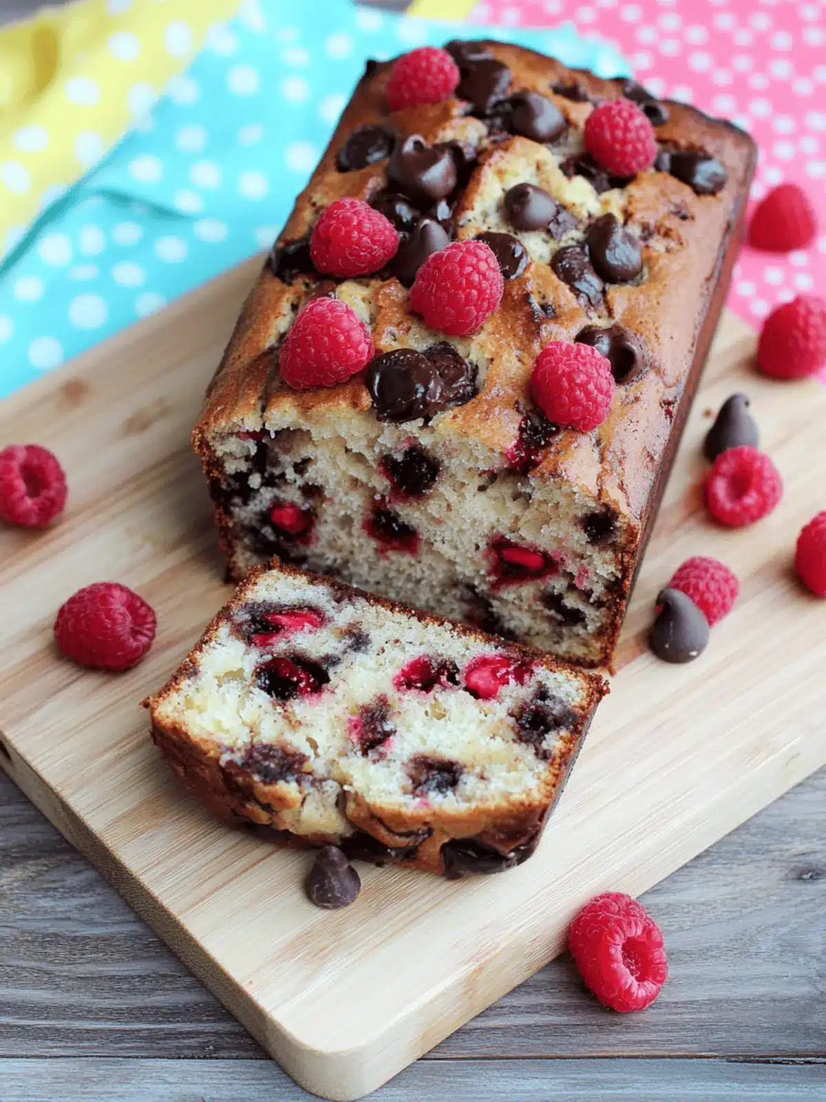 Raspberry Dark Chocolate Banana Bread
