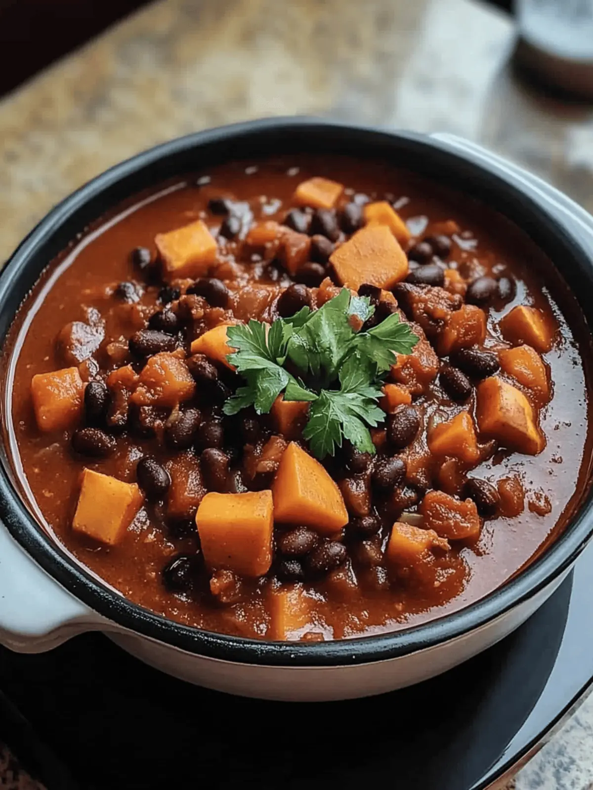 Sweet Potato & Black Bean Vegetarian Chili