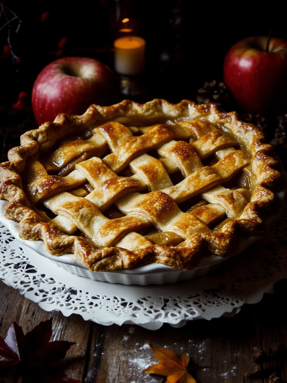 Toffee Apple Pie with Vanilla Custard