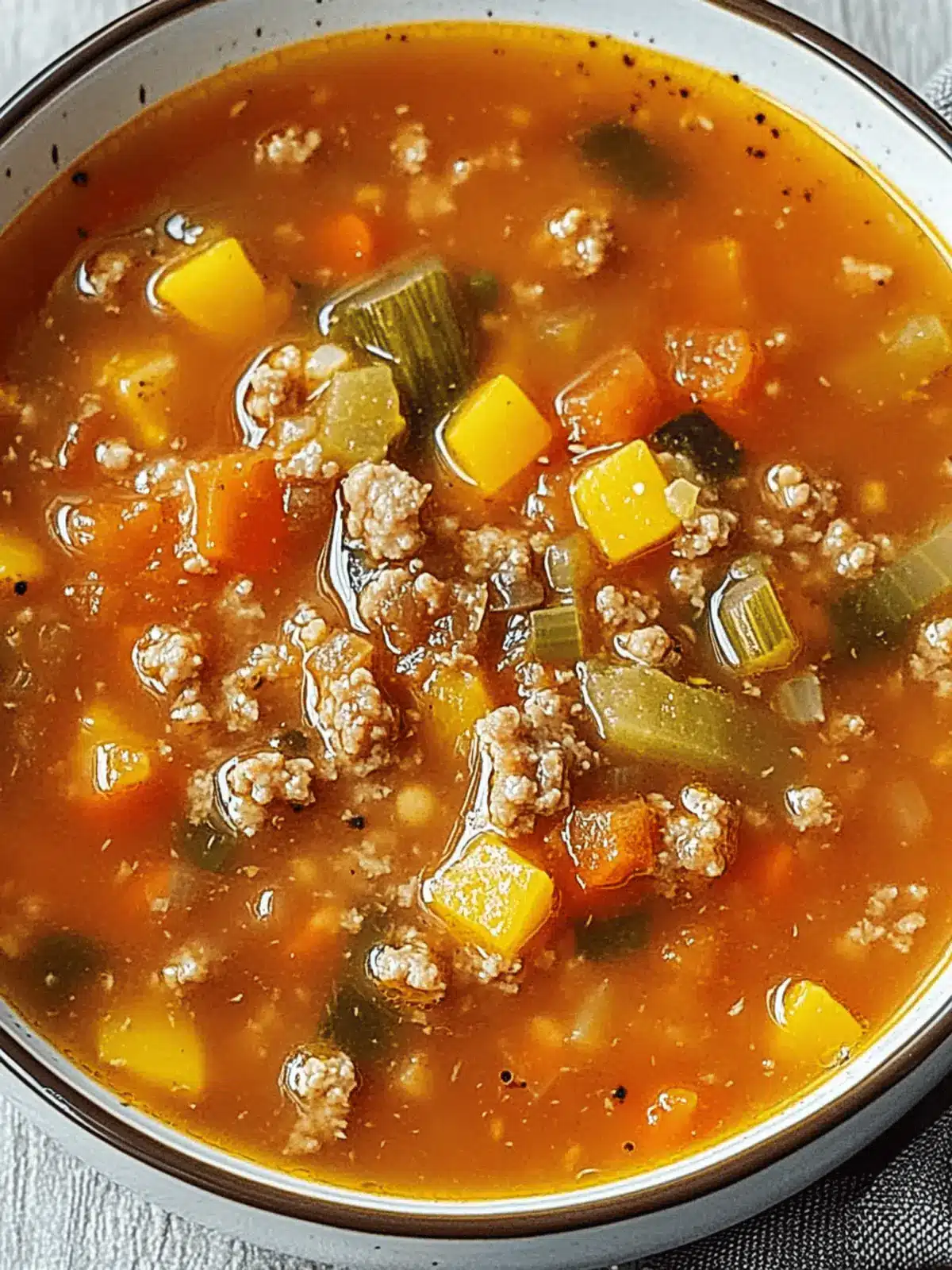 Tomato Hamburger Vegetable Soup