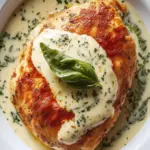 Mozzarella Chicken in Basil Cream Sauce