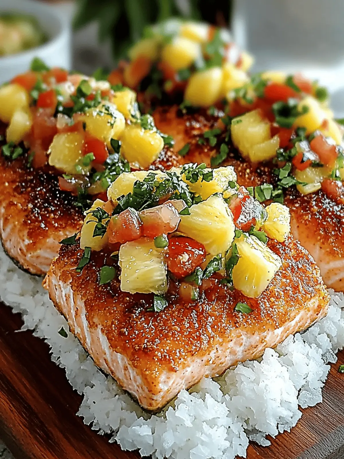 Coconut Crusted Salmon with Pineapple Salsa