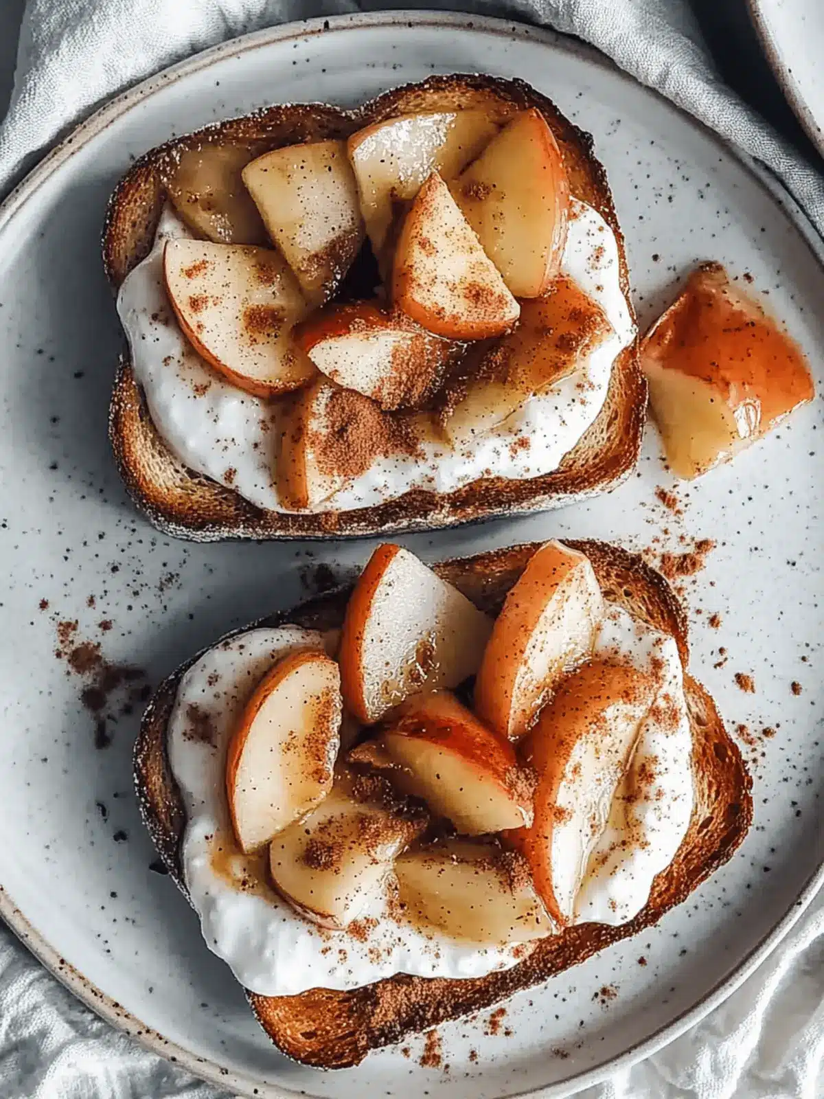 Sautéed Cinnamon Apples and Yogurt Toast