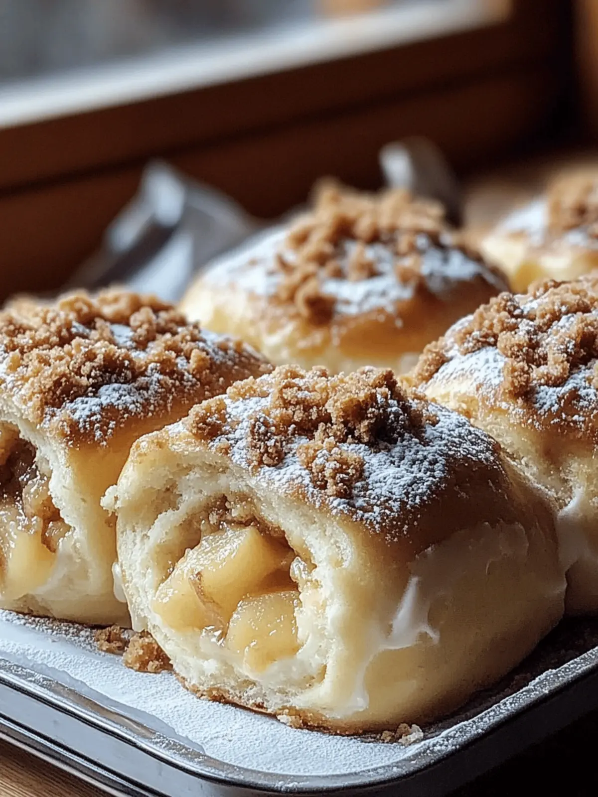 Apple Cheesecake Crumble Buns