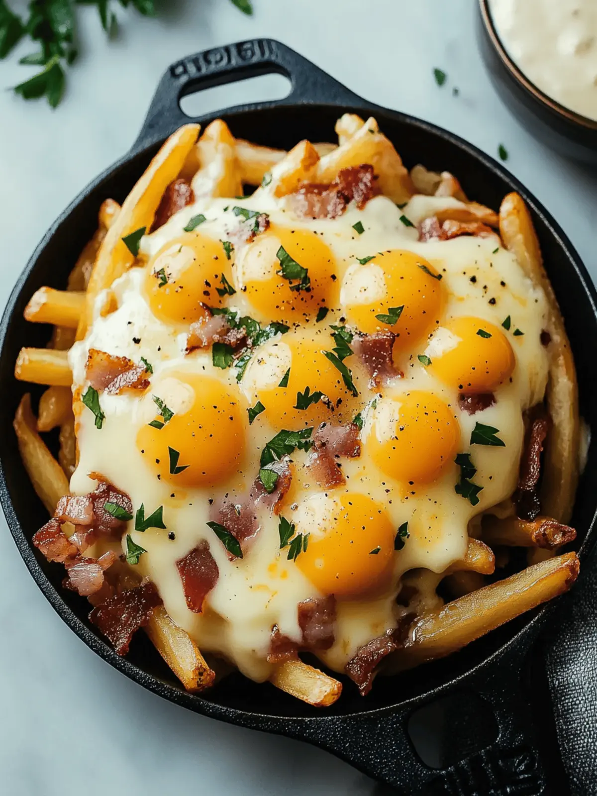 Breakfast Poutine with Hollandaise Sauce