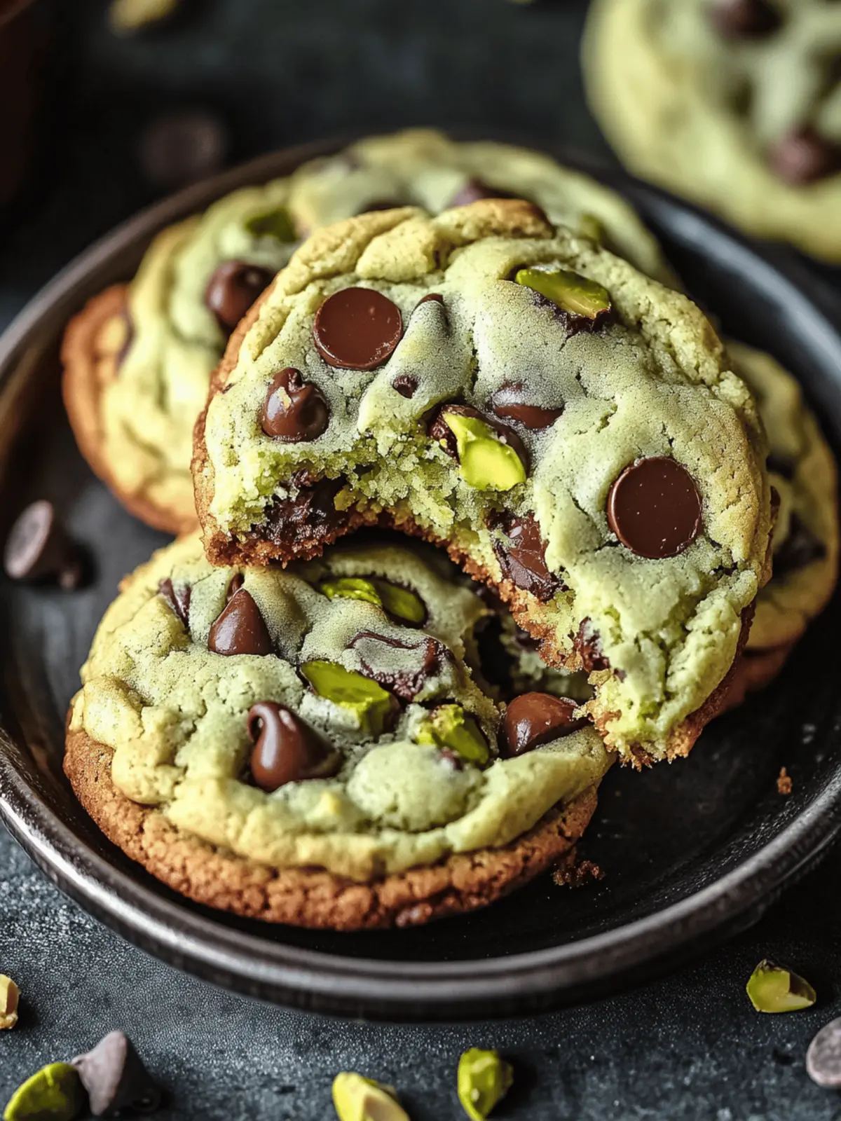 Pistachio Cream Chocolate Chip Cookies