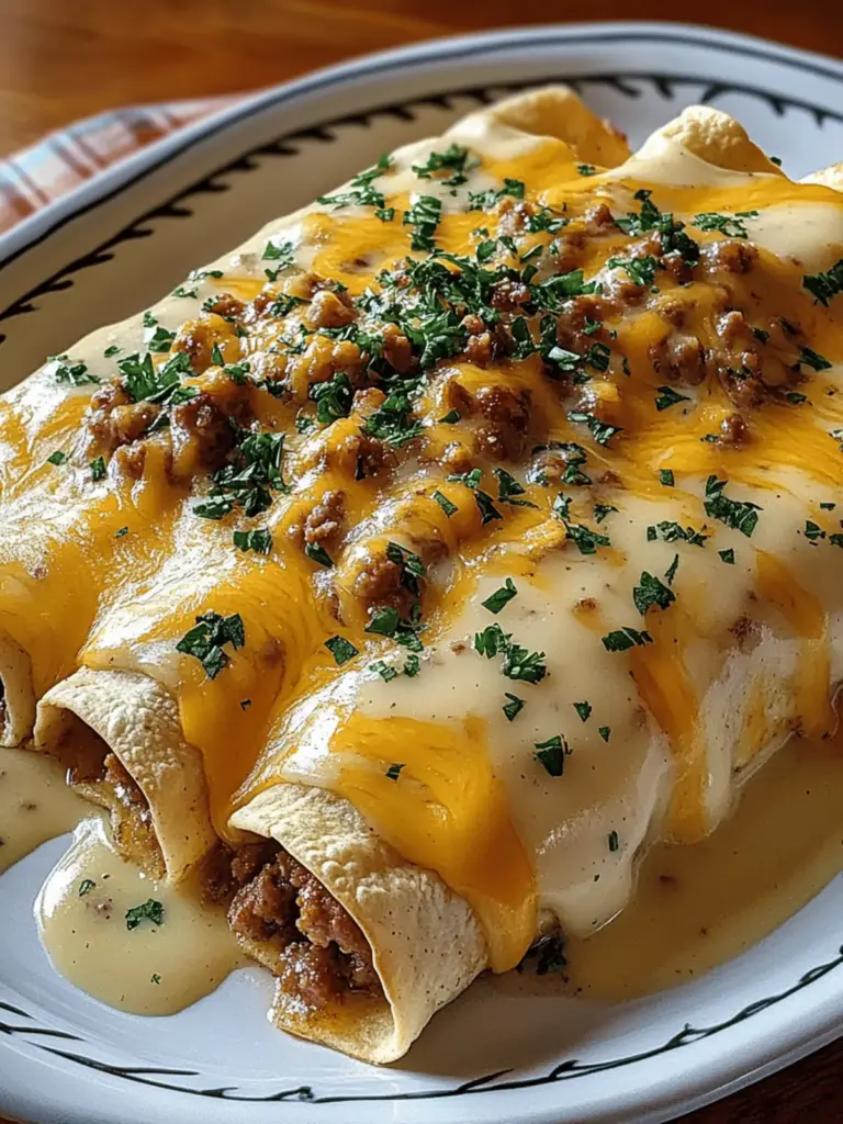 Southern Breakfast Enchiladas with Sausage Gravy