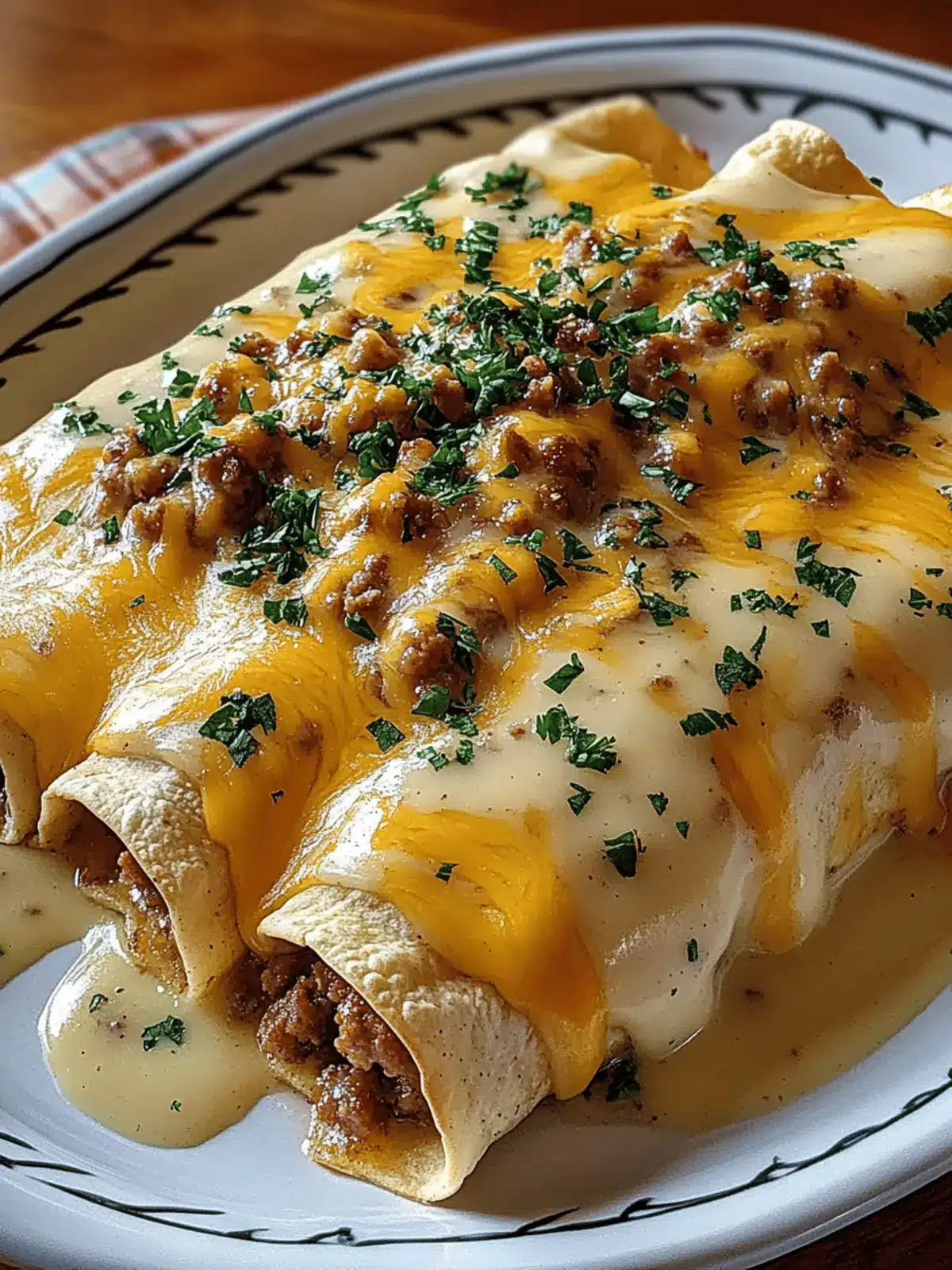Southern Breakfast Enchiladas with Savory Sausage Gravy Magic 5 Southern Breakfast Enchiladas with Sausage Gravy