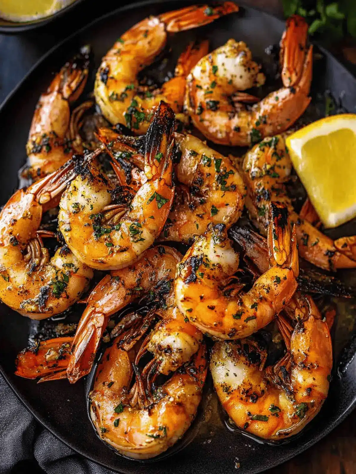 Grilled Prawns with Garlic Butter Sauce