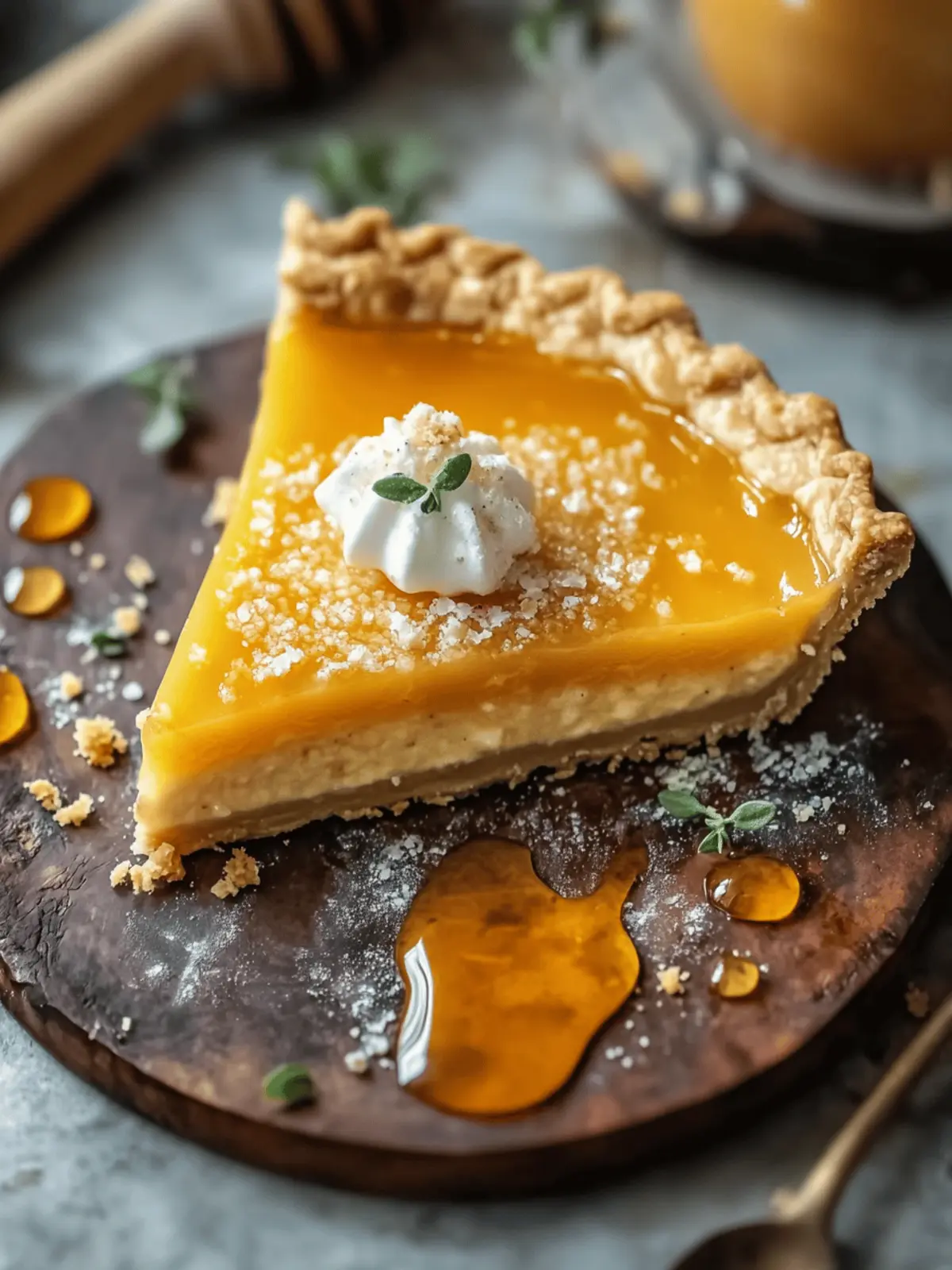 Salted Whiskey Honey Pie