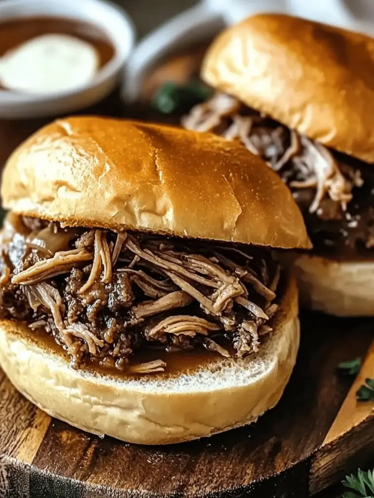 Crockpot French Dip Sandwiches
