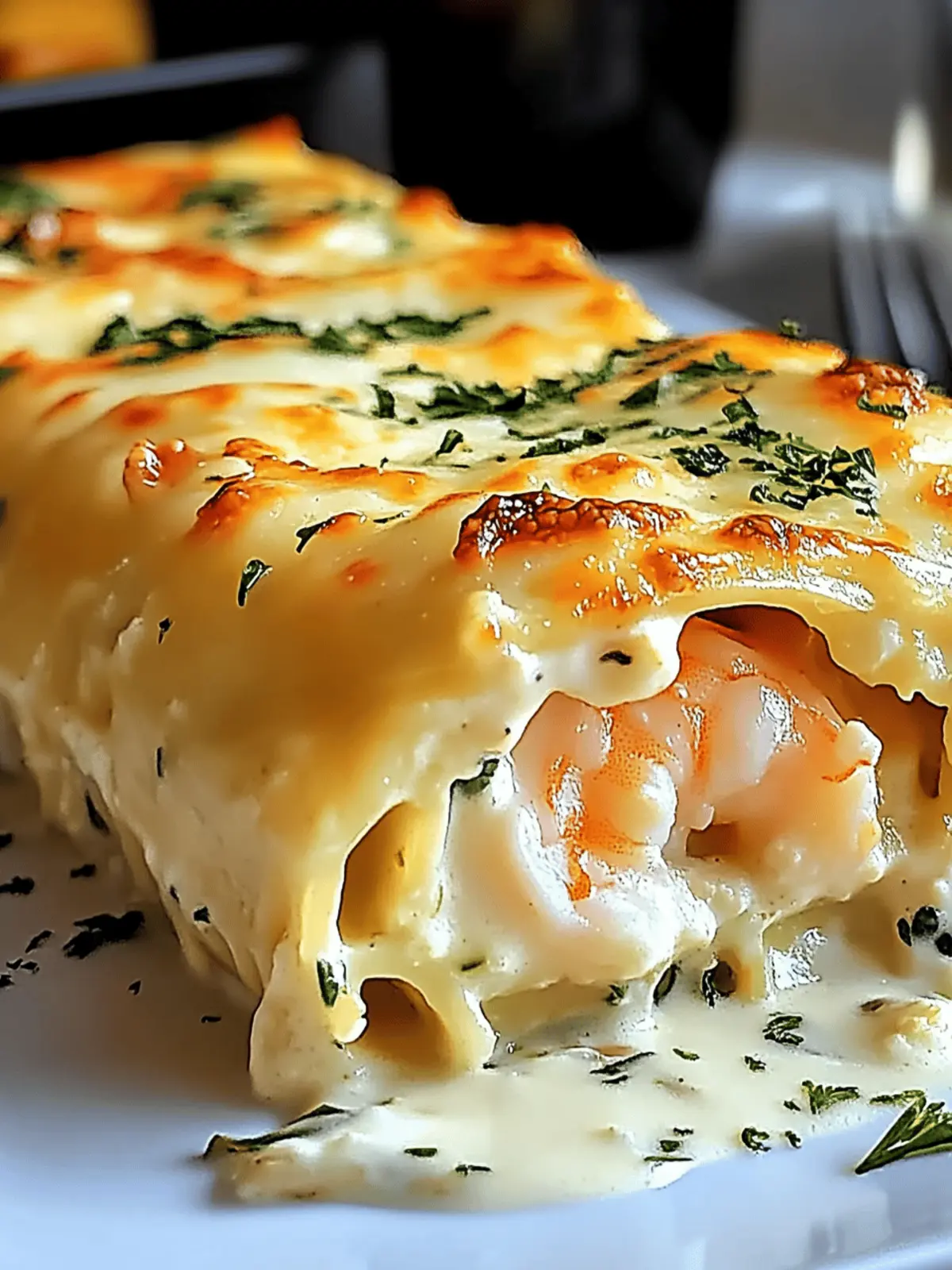 Shrimp & Crab Alfredo Lasagna Roll