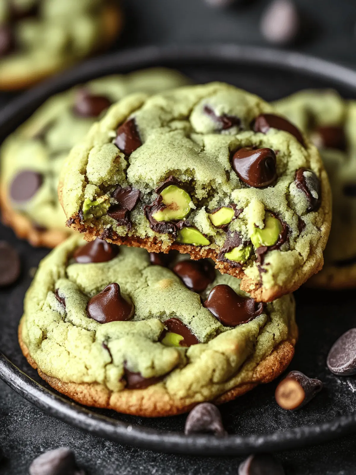 Pistachio Cream Chocolate Chip Cookies