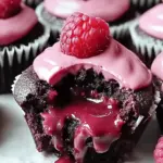 Raspberry Chocolate Lava Cupcakes