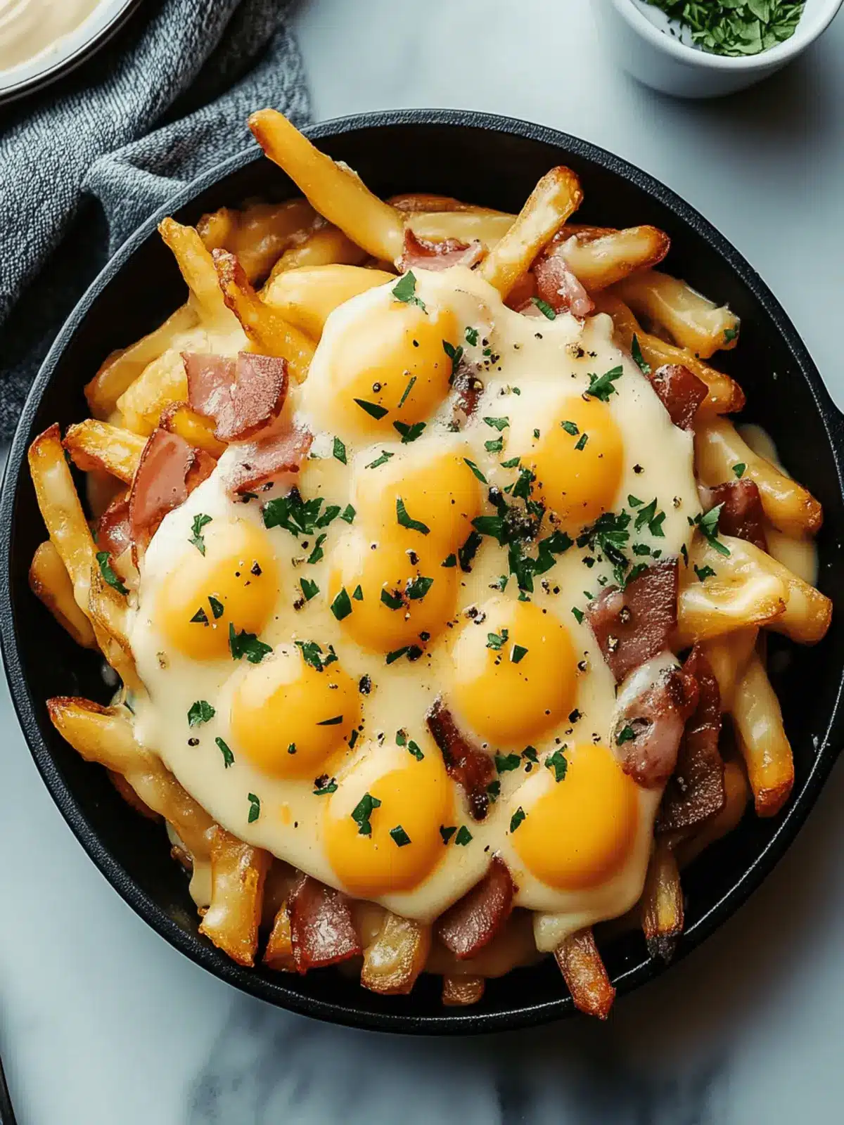 Breakfast Poutine with Hollandaise Sauce