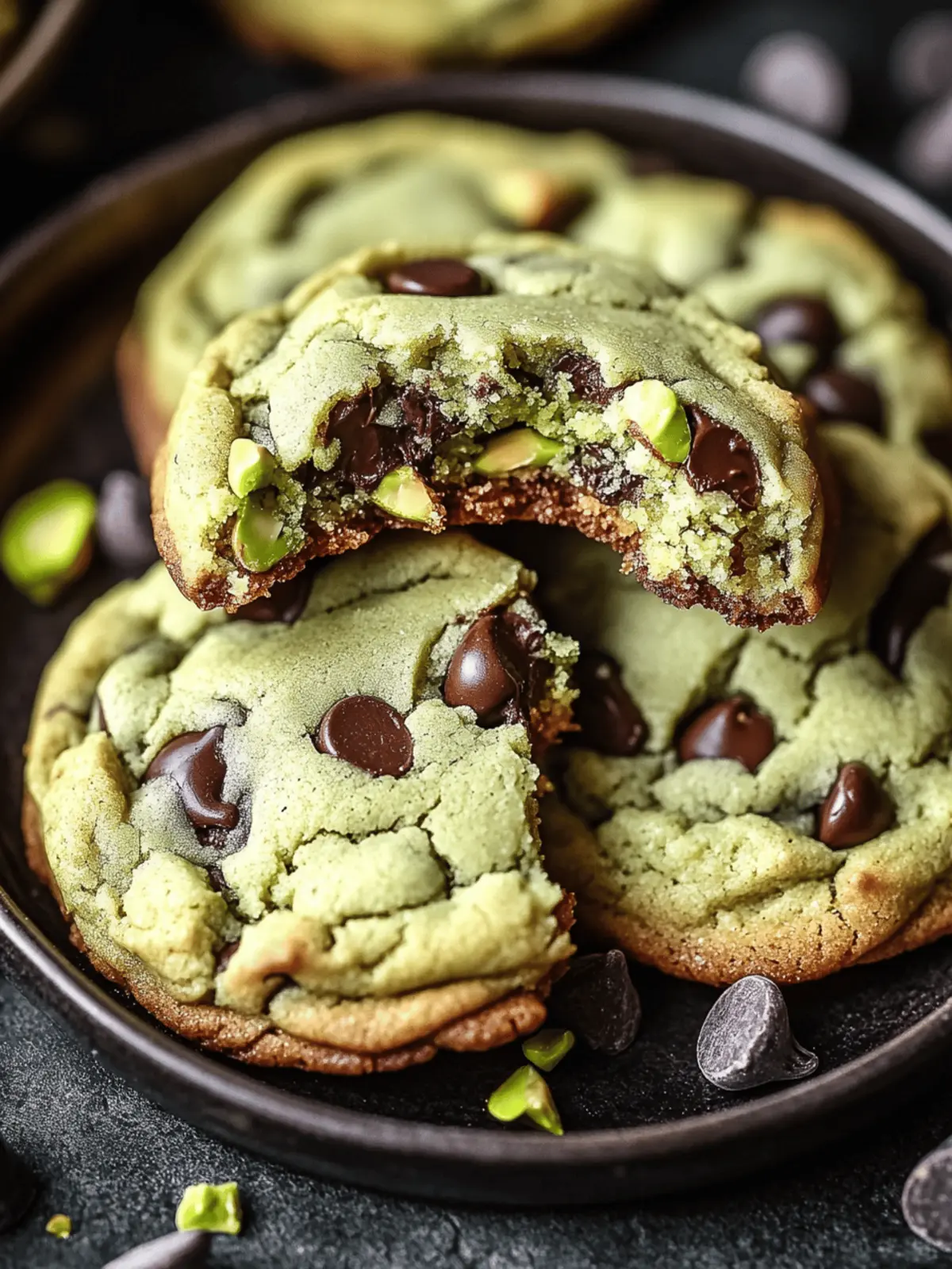Pistachio Cream Chocolate Chip Cookies
