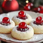 Christmas Maraschino Cherry Shortbread Cookies