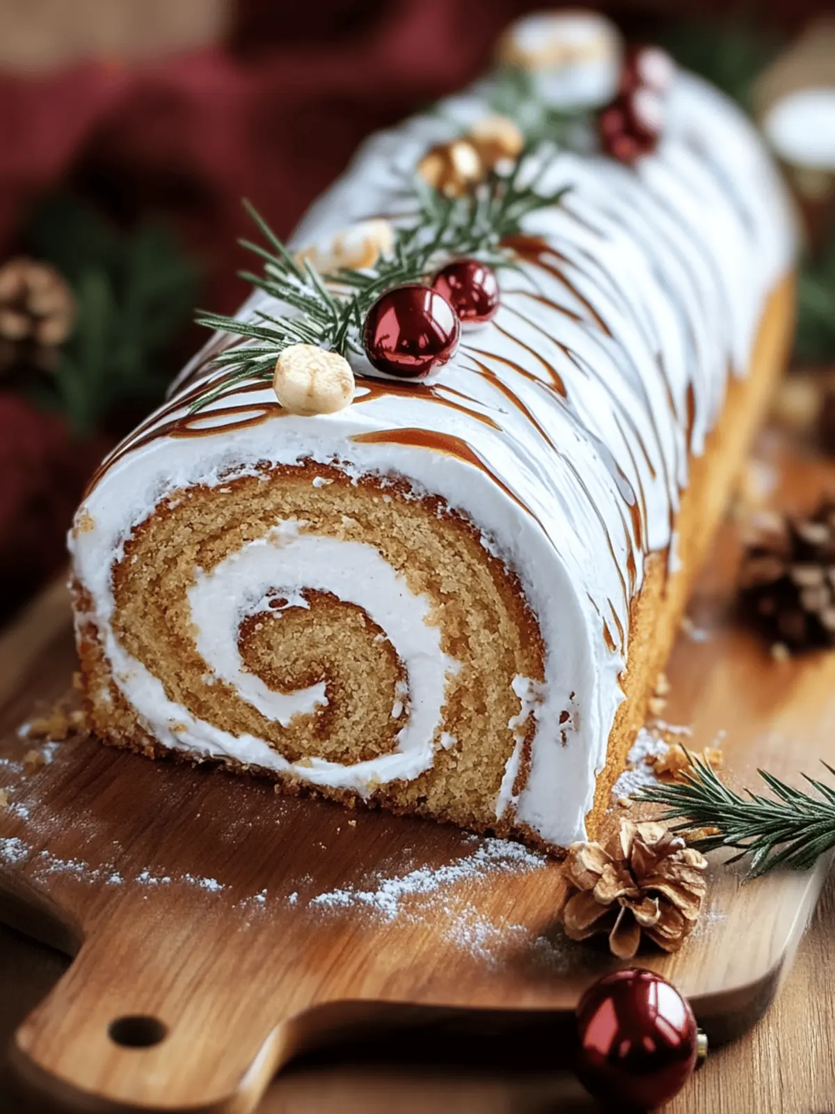 Delicious Ginger Bread Yule Log Cake for Festive Cheer 2 Ginger Bread Yule Log Cake