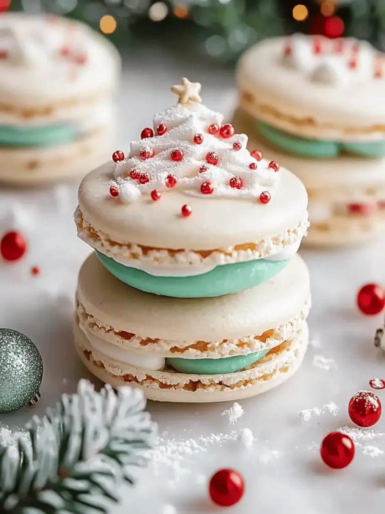 Christmas Tree Cake Macarons