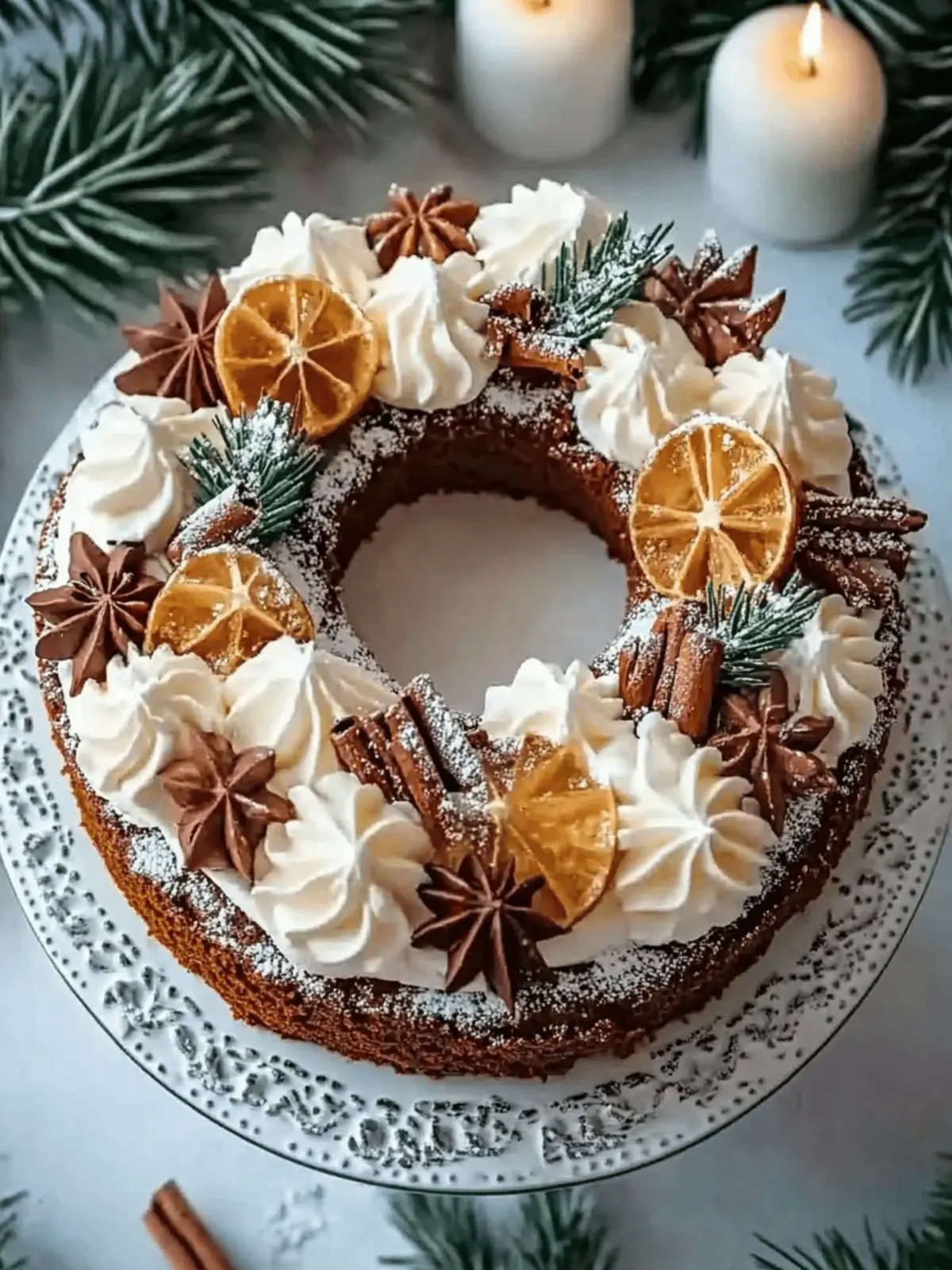 Delightful Spiced Gingerbread Wreath Cake for Cozy Holidays 4 Spiced Gingerbread Wreath Cake