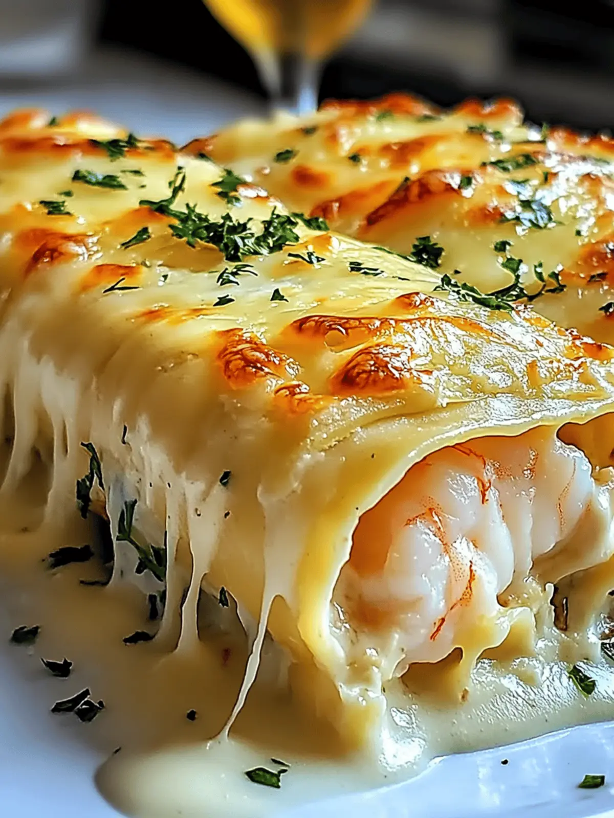 Shrimp & Crab Alfredo Lasagna Roll