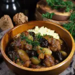 Pork Stew with Bacon, Apples, and Prunes
