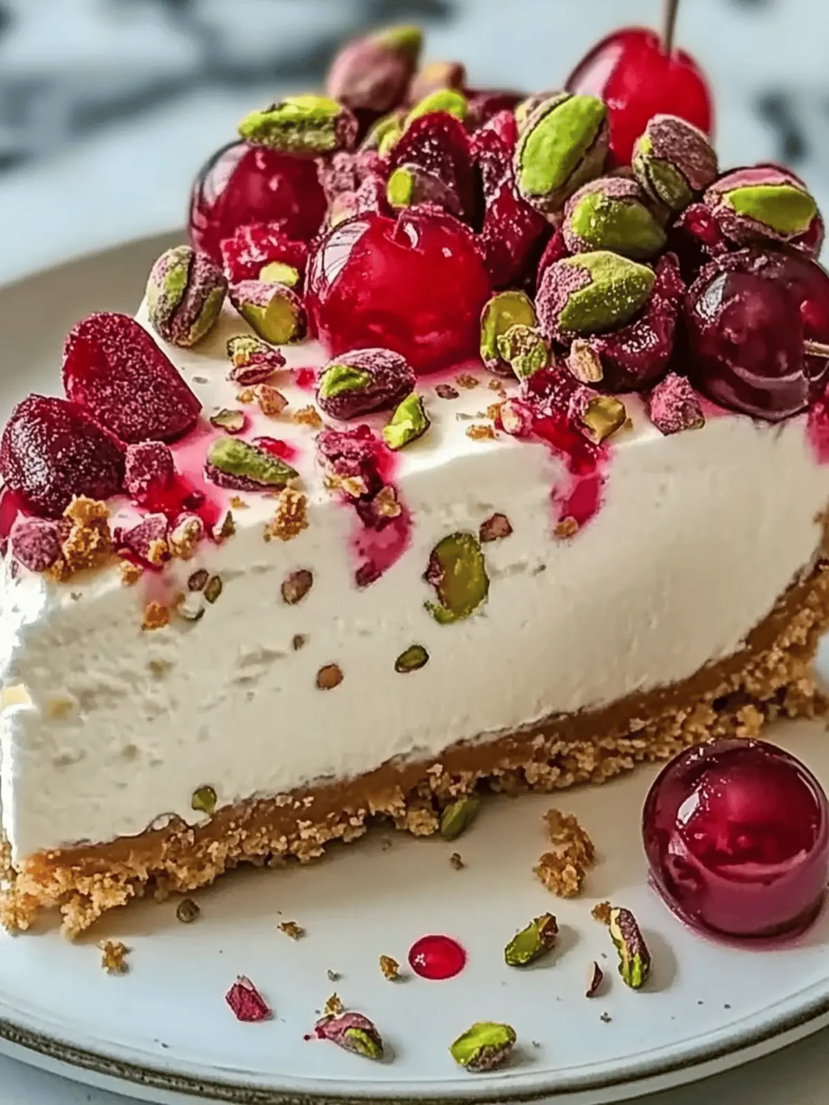 Cherry Pistachio Cheesecake
