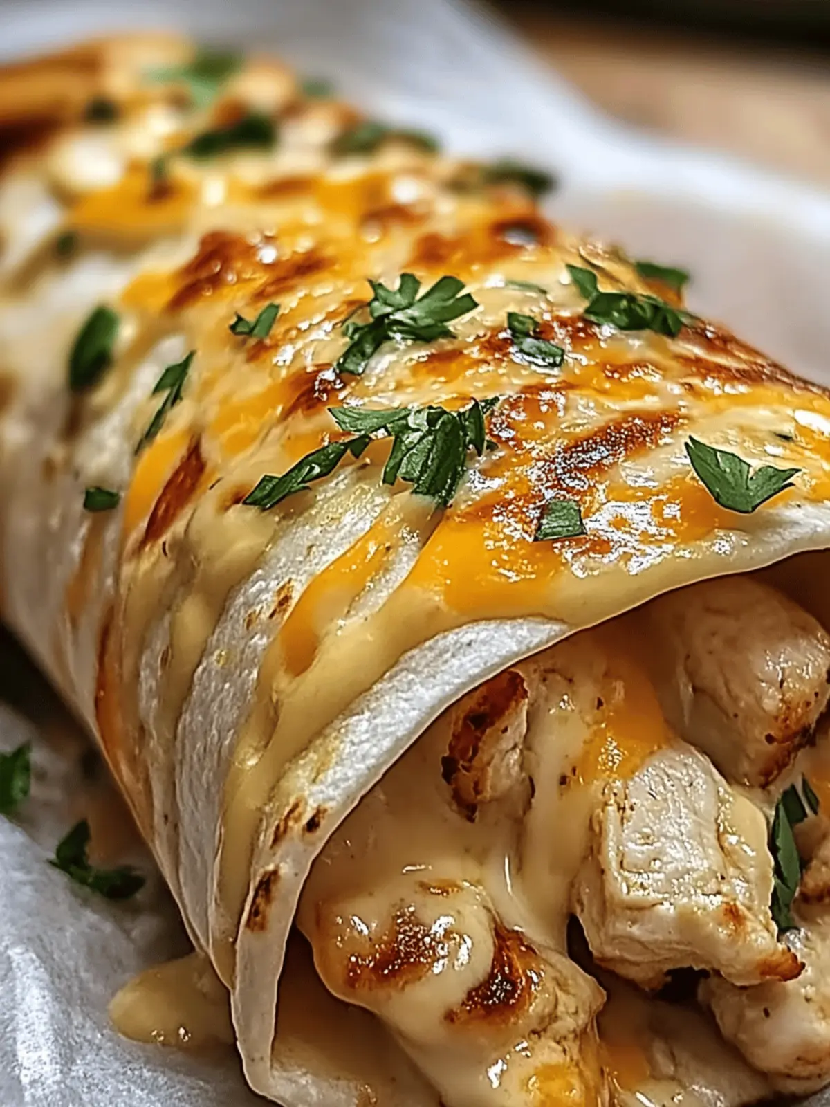 Ooey-Gooey Cheesy Garlic Chicken Wraps in Just 25 Minutes 2 Ooey-Gooey Cheesy Garlic Chicken Wraps