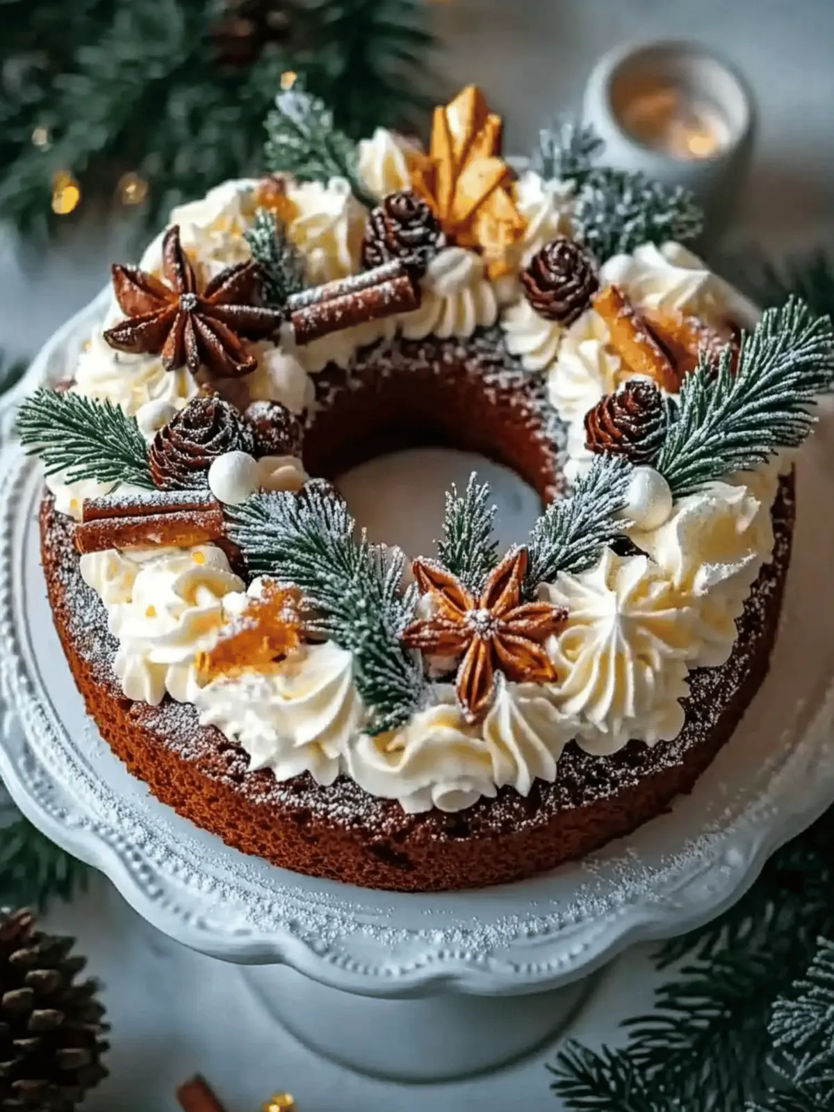 Delightful Spiced Gingerbread Wreath Cake for Cozy Holidays 2 Spiced Gingerbread Wreath Cake