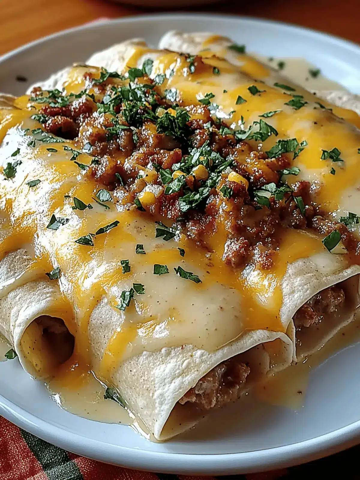 Southern Breakfast Enchiladas with Savory Sausage Gravy Magic 3 Southern Breakfast Enchiladas with Sausage Gravy