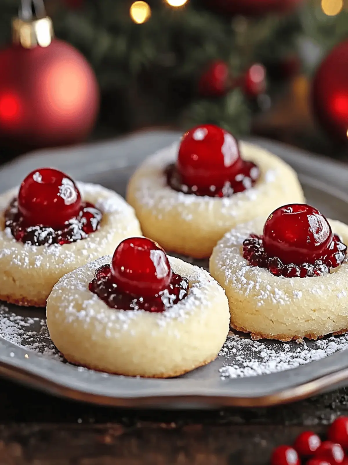 Christmas Maraschino Cherry Shortbread Cookies