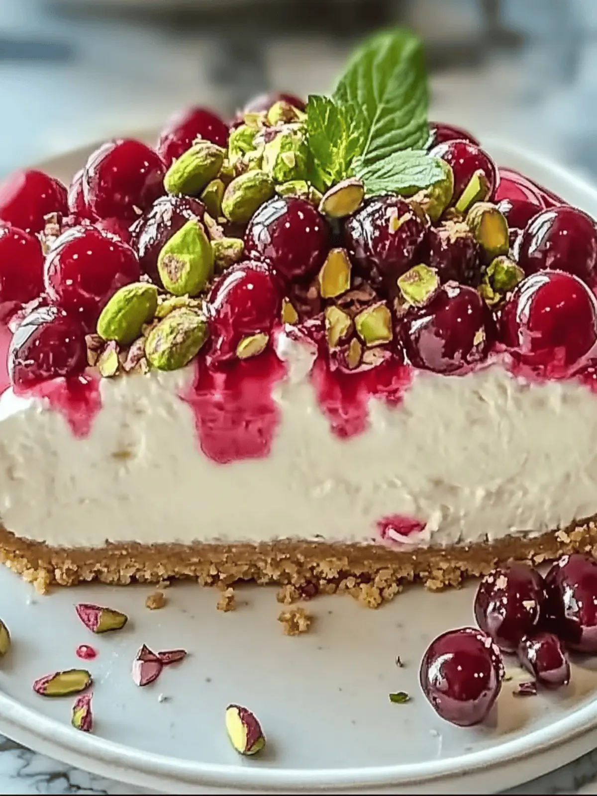 Cherry Pistachio Cheesecake