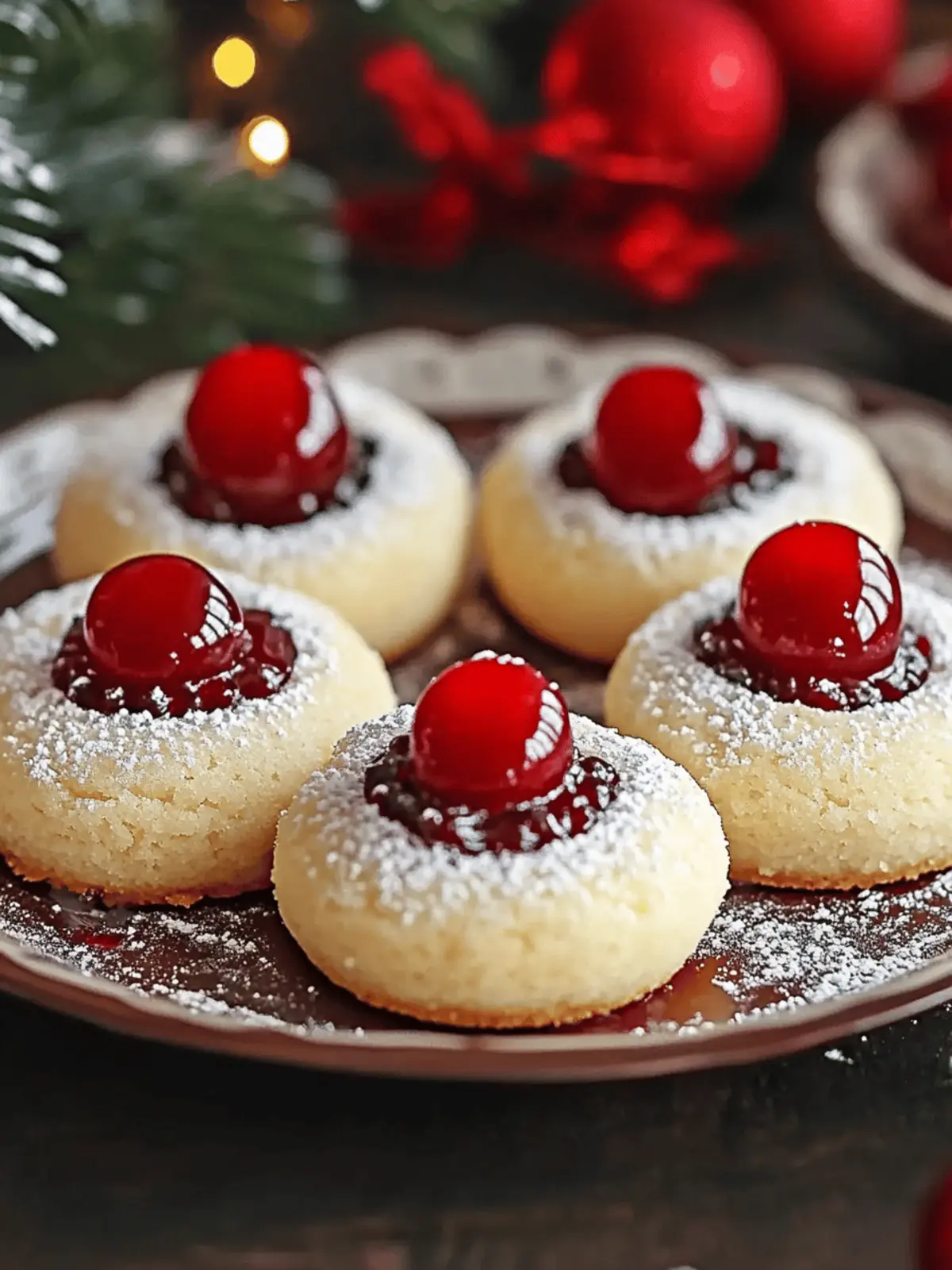 Christmas Maraschino Cherry Shortbread Cookies